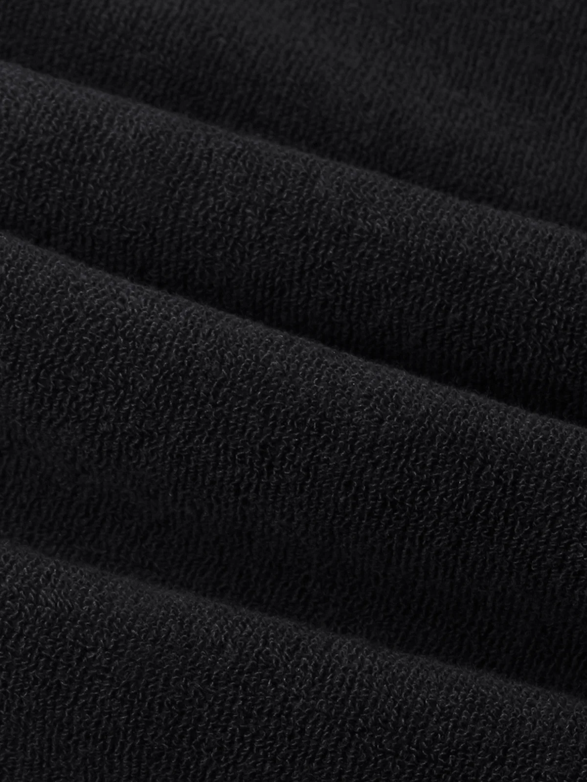 Black Terry Towelling Polo Shirt - Image 5