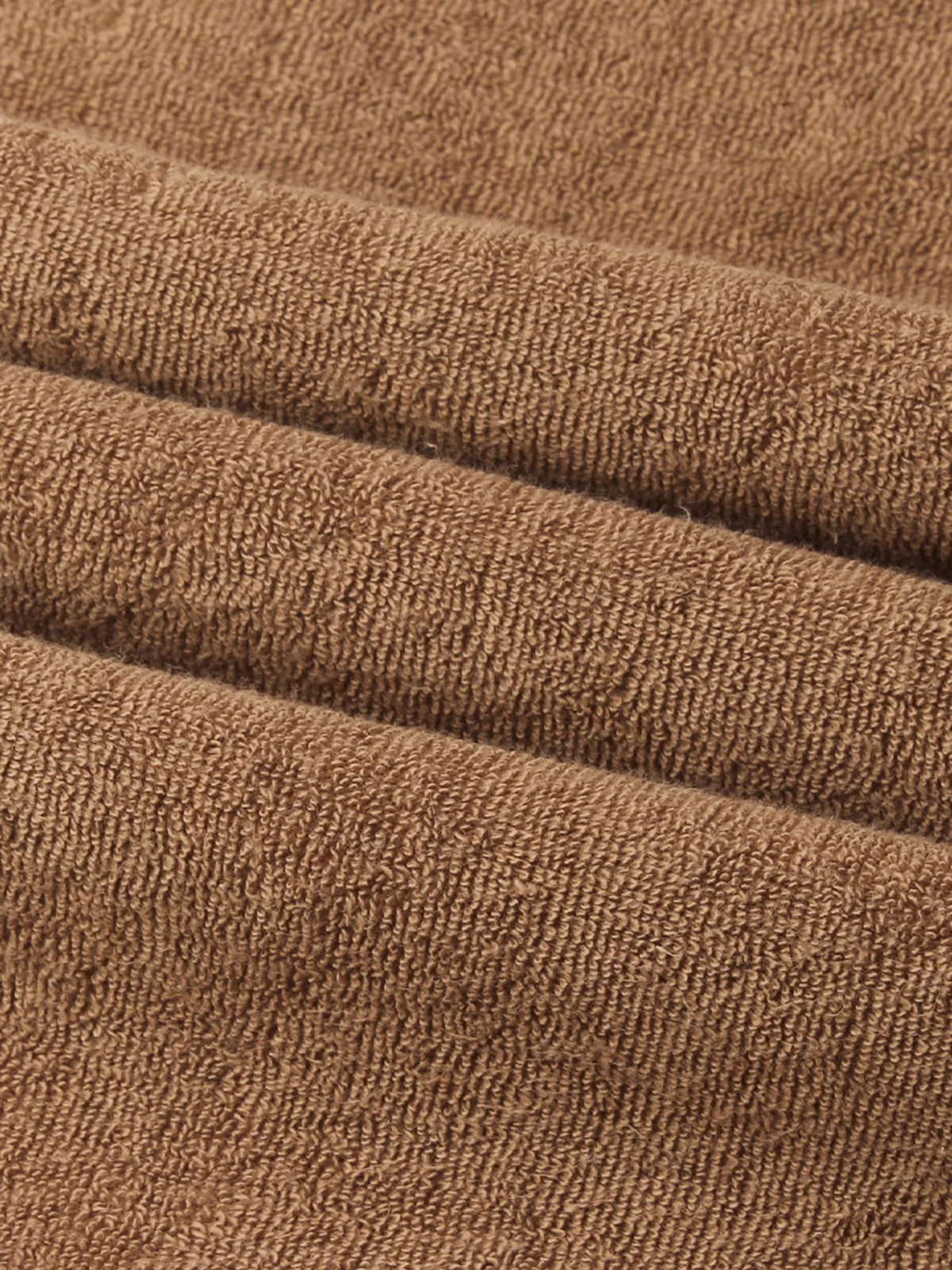 Caramel Terry Towelling Polo Shirt - Image 5
