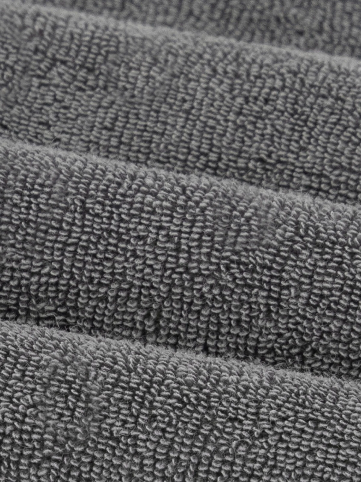 Dark Grey Terry Towelling Polo Shirt - Image 6