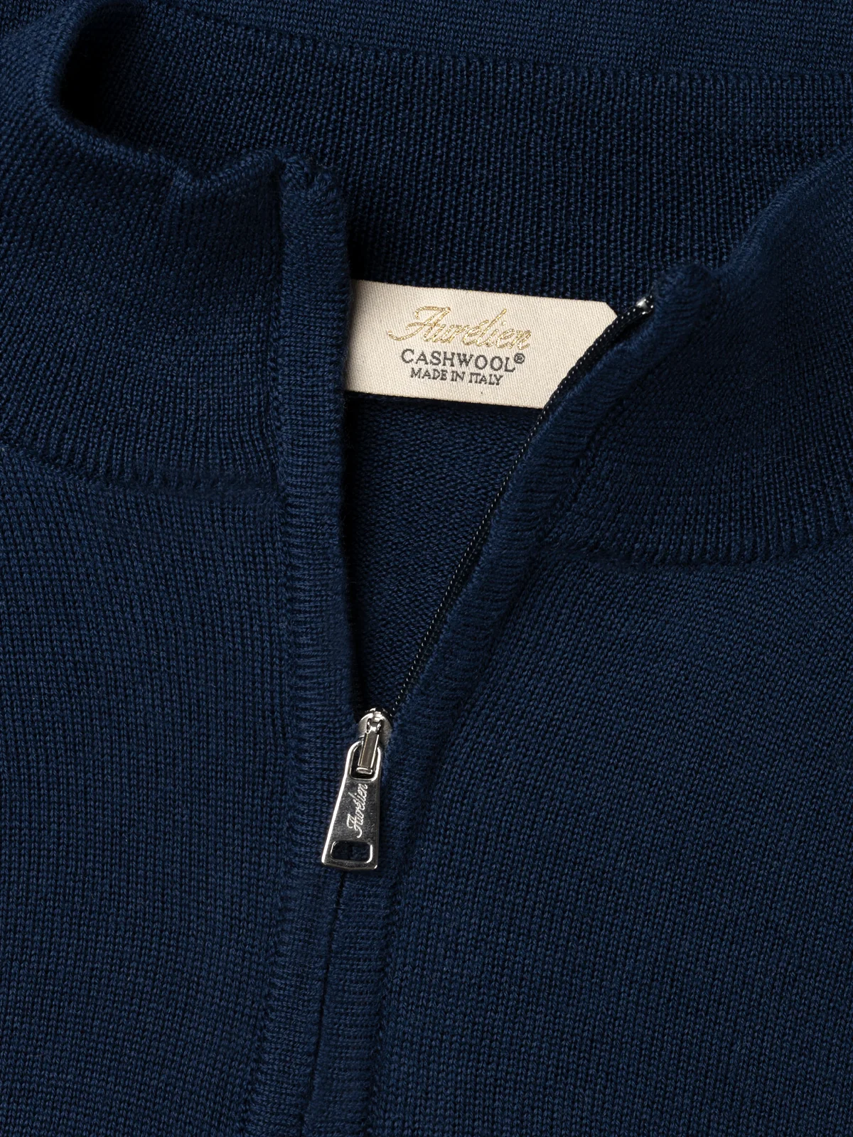 Extrafine Merino Zipper Sweater Steel Blue - Image 3