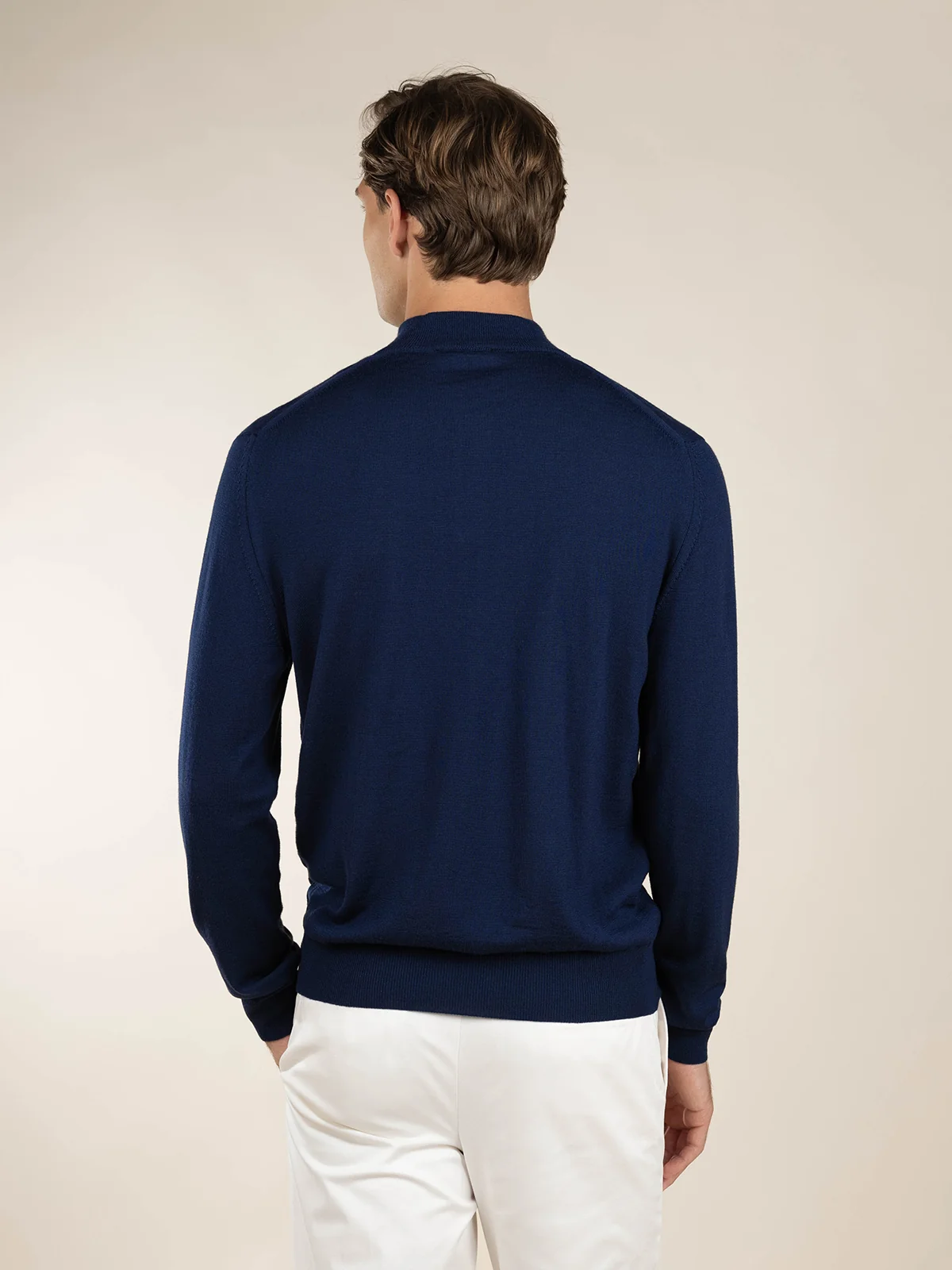 Extrafine Merino Zipper Sweater Steel Blue - Image 5