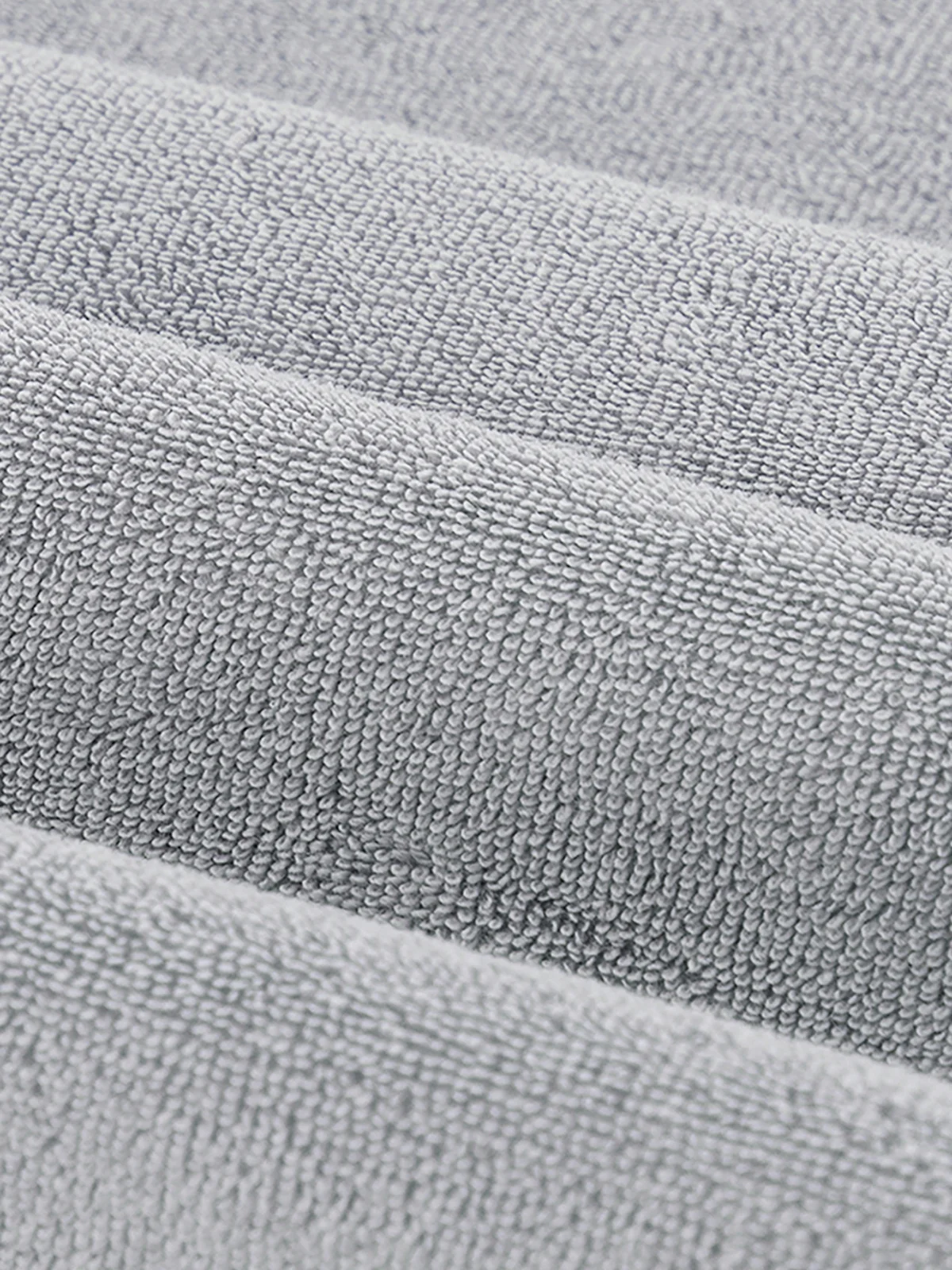 Light Grey Terry Towelling Polo Shirt - Image 5