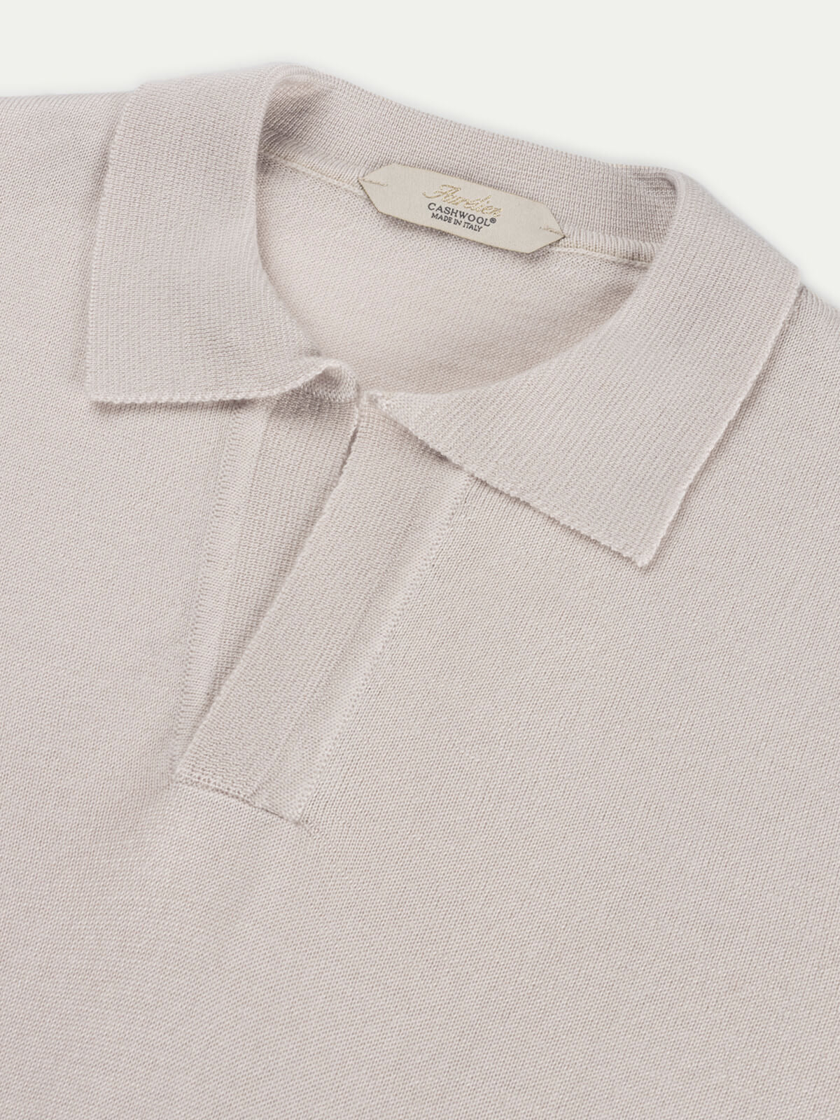 Shortsleeve Buttonless Polo Ecru - Image 4