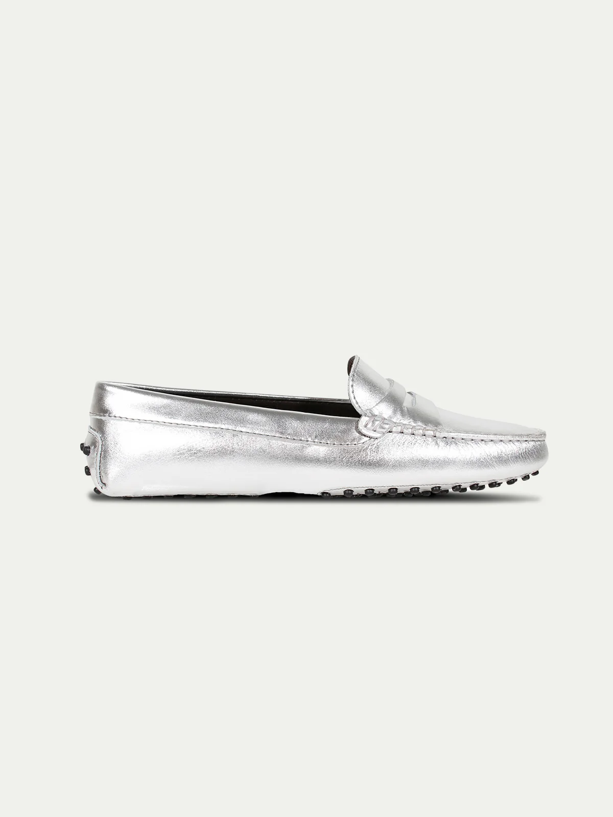 Silver Leather Driving Shoes - Image 4