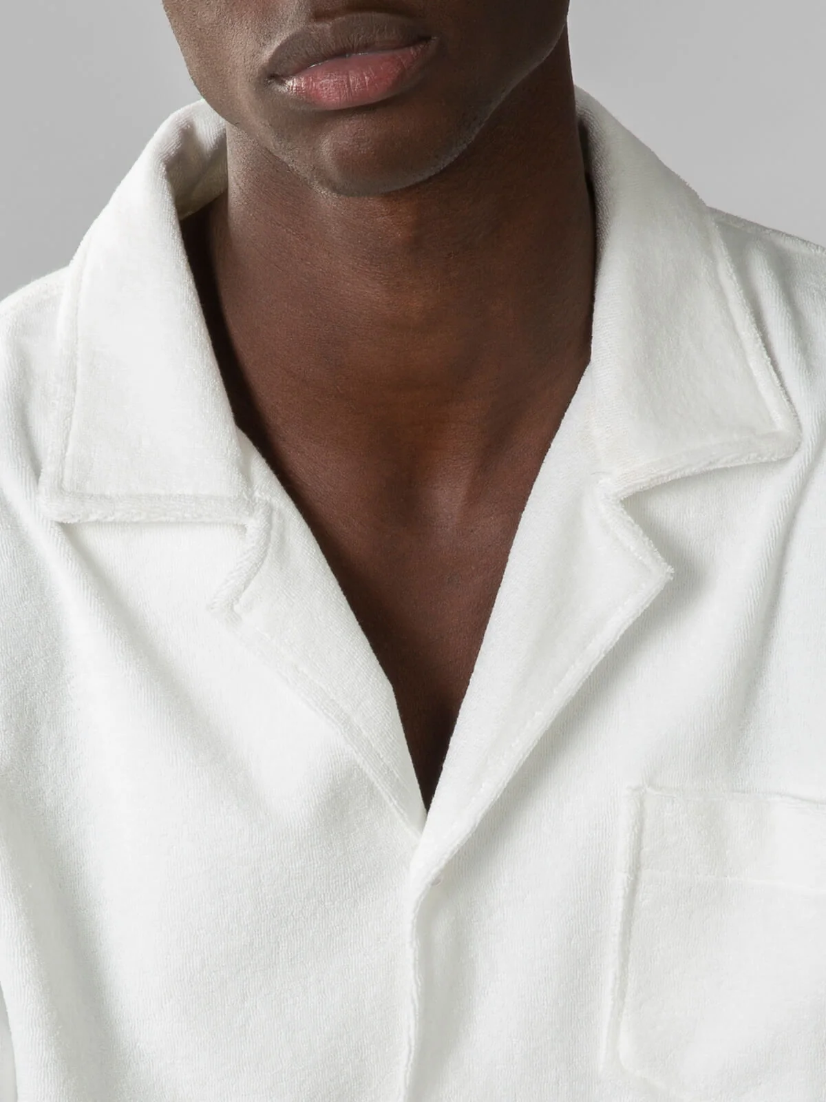 White Terry Towelling Resort Shirt - Image 3