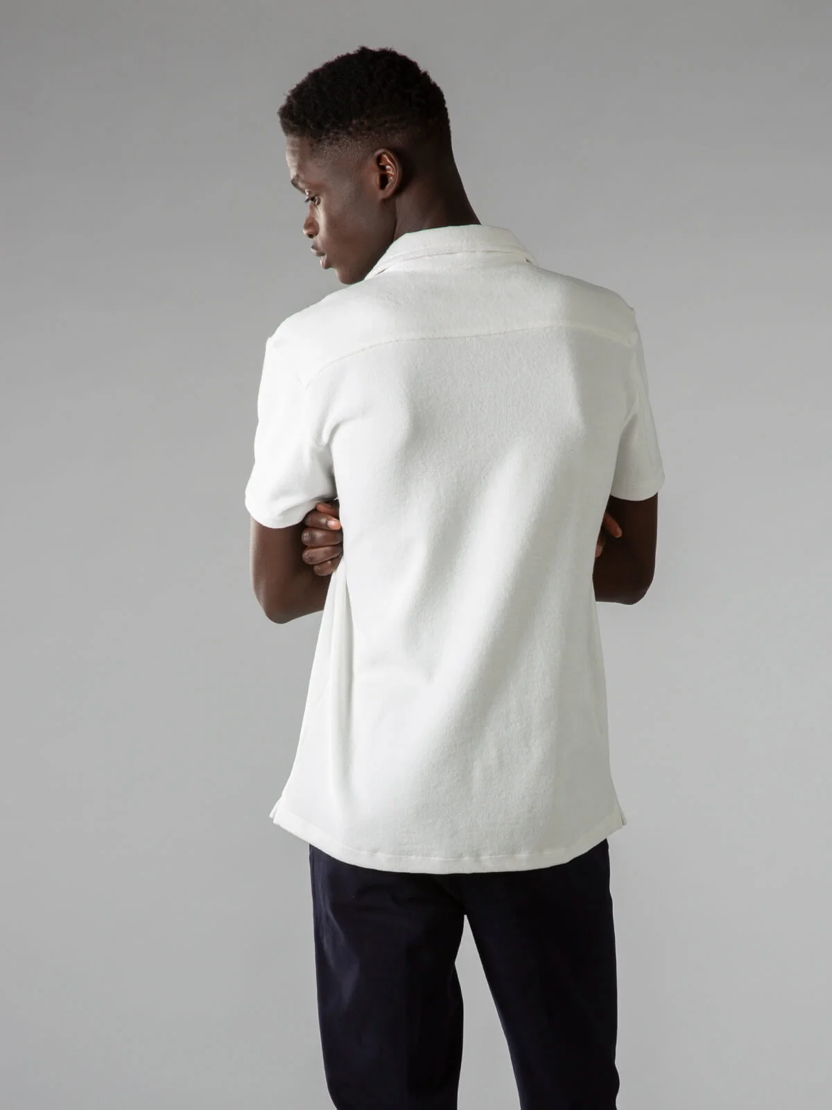 White Terry Towelling Resort Shirt - Image 6