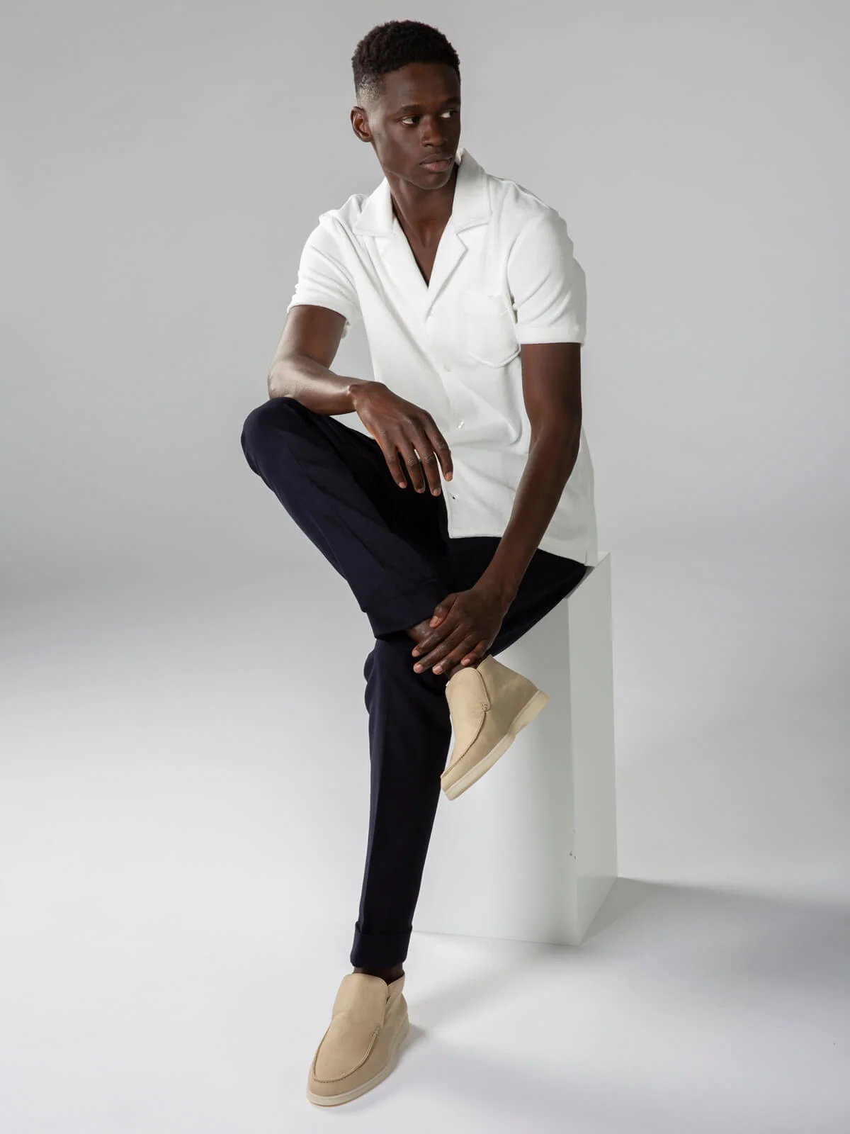 White Terry Towelling Resort Shirt - Image 8